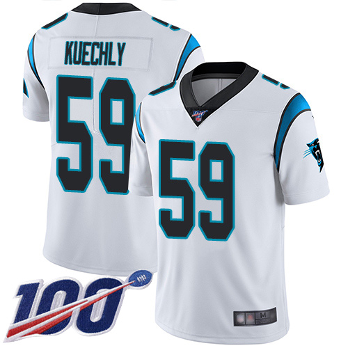 Carolina Panthers Limited White Men Luke Kuechly Road Jersey NFL Football #59 100th Season Vapor Untouchable